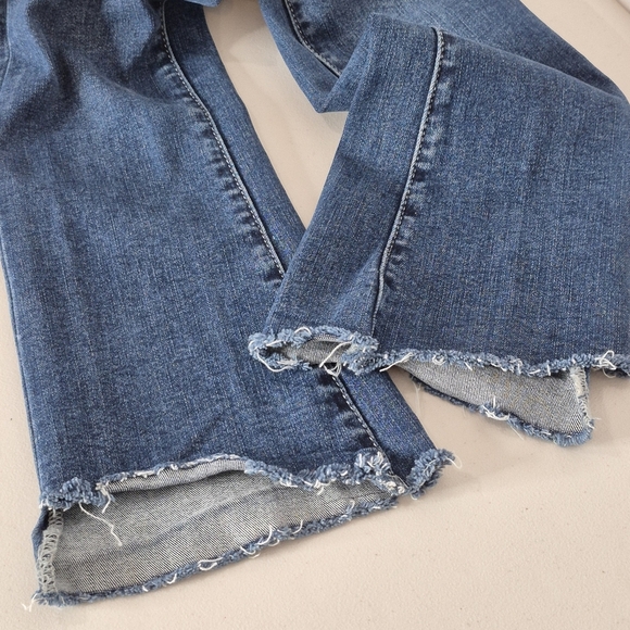 Mother The Insider Crop Step Fray High-Rise Baby Boot Blue Jeans - Size 26 - Picture 11 of 16